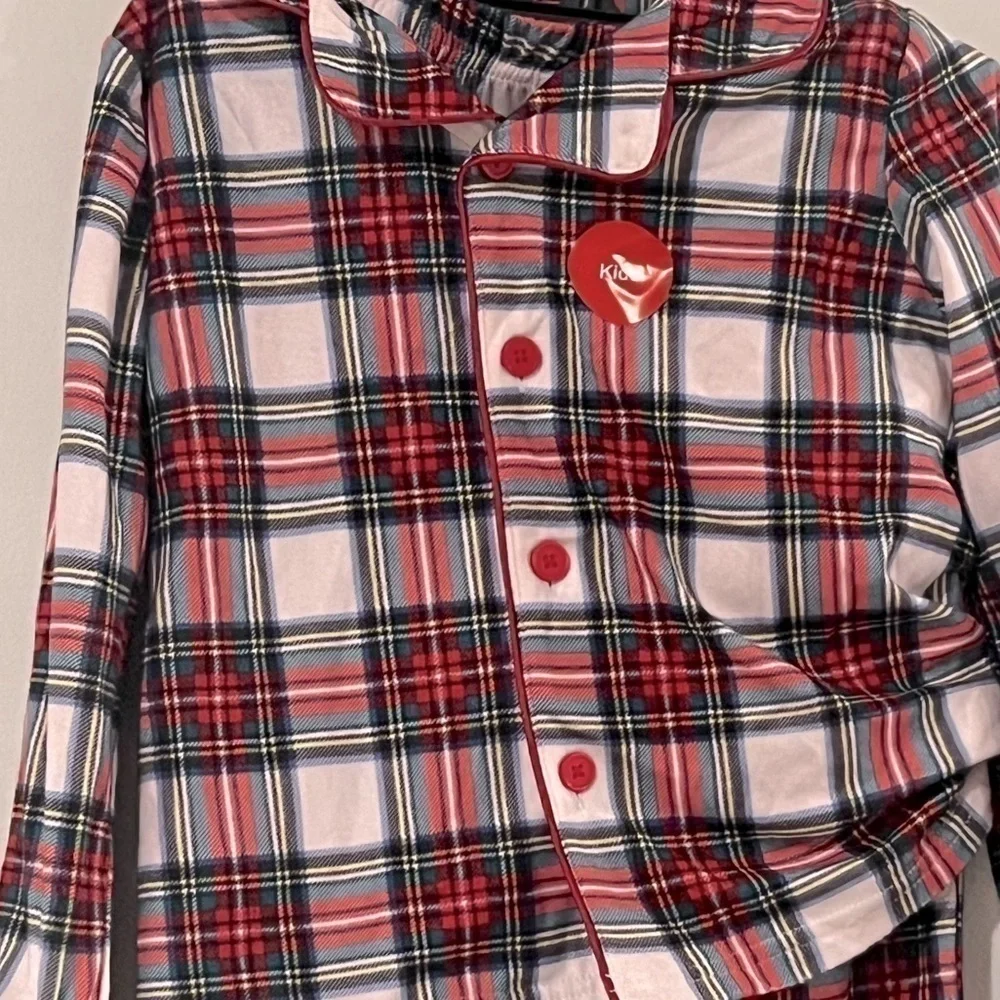 FAMILY PAJAMAS Matching Kids Stewart Plaid Pajama Set, Size 4-5 new